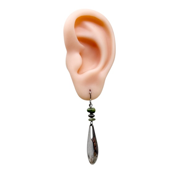 Robert Lee Morris RLM sterling silver turquoise drop earrings - GM344 - Picture 6 of 6